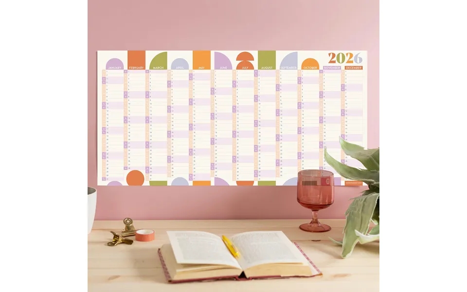 2026 Wall Planner Geometric Citrus Splash Landscape