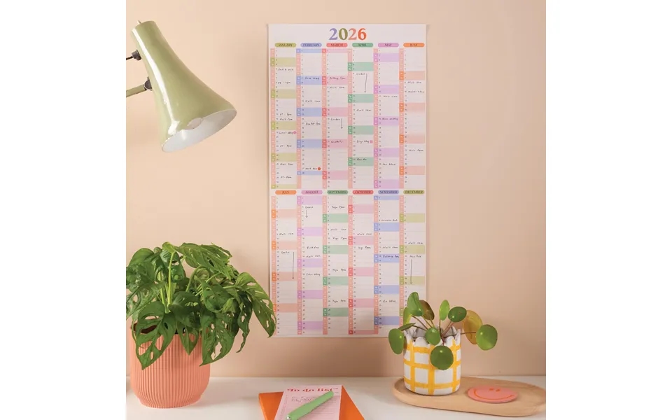 2026 Wall Planner Pastel Portrait