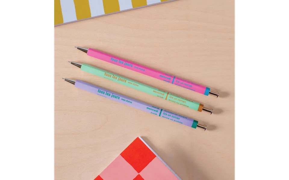 3 Pack Tous Les Jours Ballpoint Pens Refillable