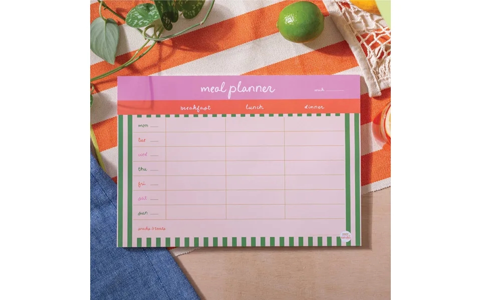 A4 Weekly Meal Planner Pad Cabana Stripe
