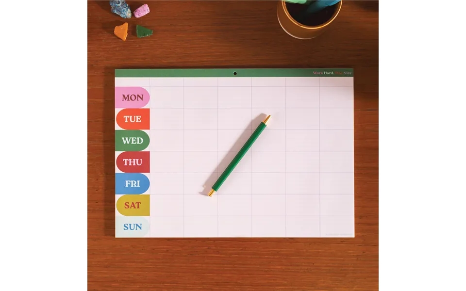 A4 Weekly Monthly Planner Pad Work Hard - Play Nice