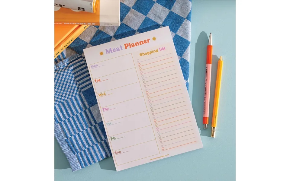 A5 Colourful Meal Planner & Shopping List