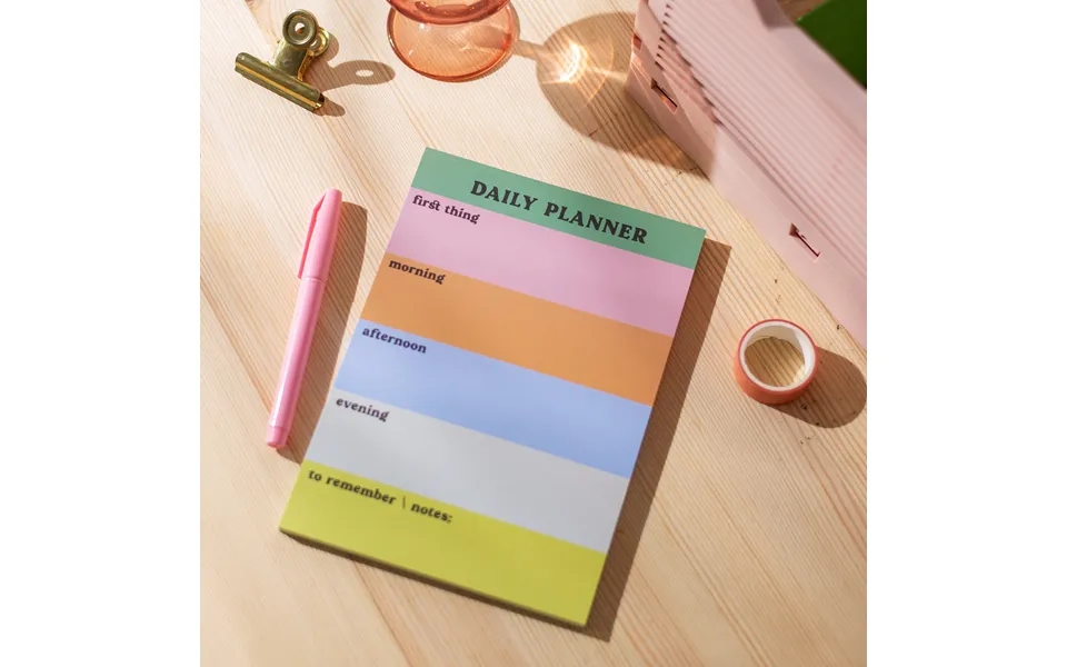 A5 Daily Planner Pad Rainbow Colour Block Notepad