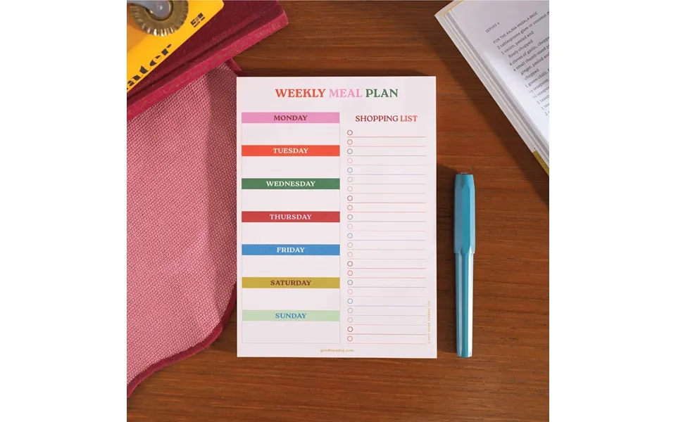 A5 Meal Planner & Shopping List Work Hard - Play Nice