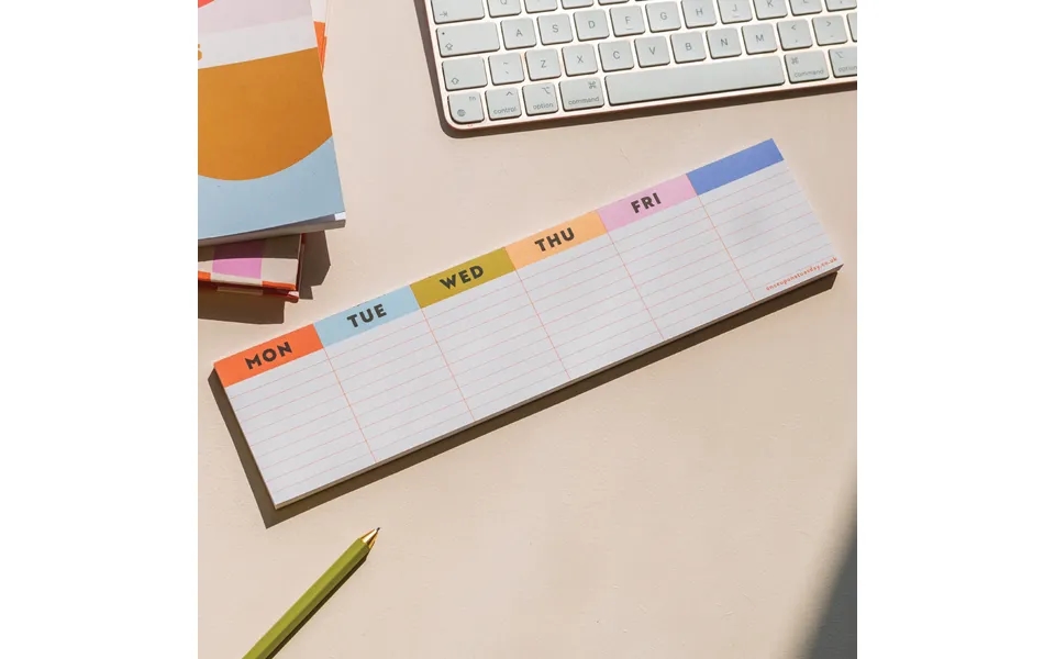 Keyboard Weekly Planner Pad Colourful Grid