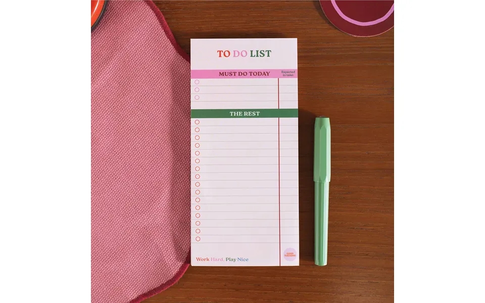 To Do List Pad Work Hard - Play Nice
