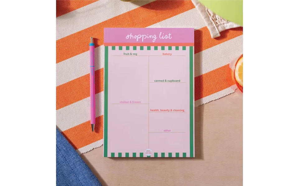 Weekly Shopping List Pad A5 Cabana Stripe