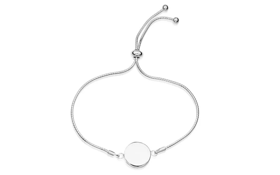 Adjustable Silver Engravable Disc Friendship Bracelet - 25cm