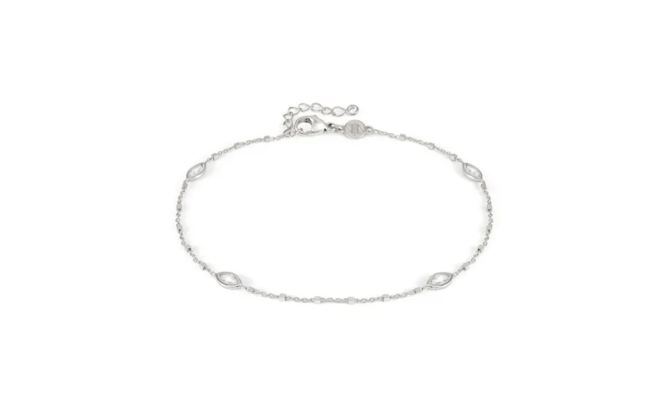 Anklets With Marquise-cut Charms In Silver & Cz
