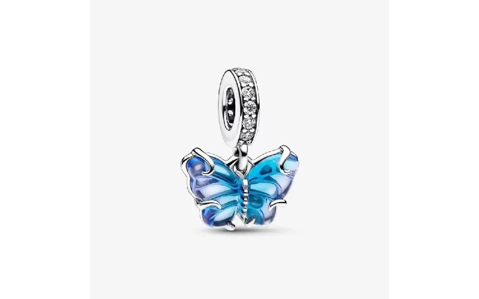 Blue Murano Glass Butterfly Dangle Charms