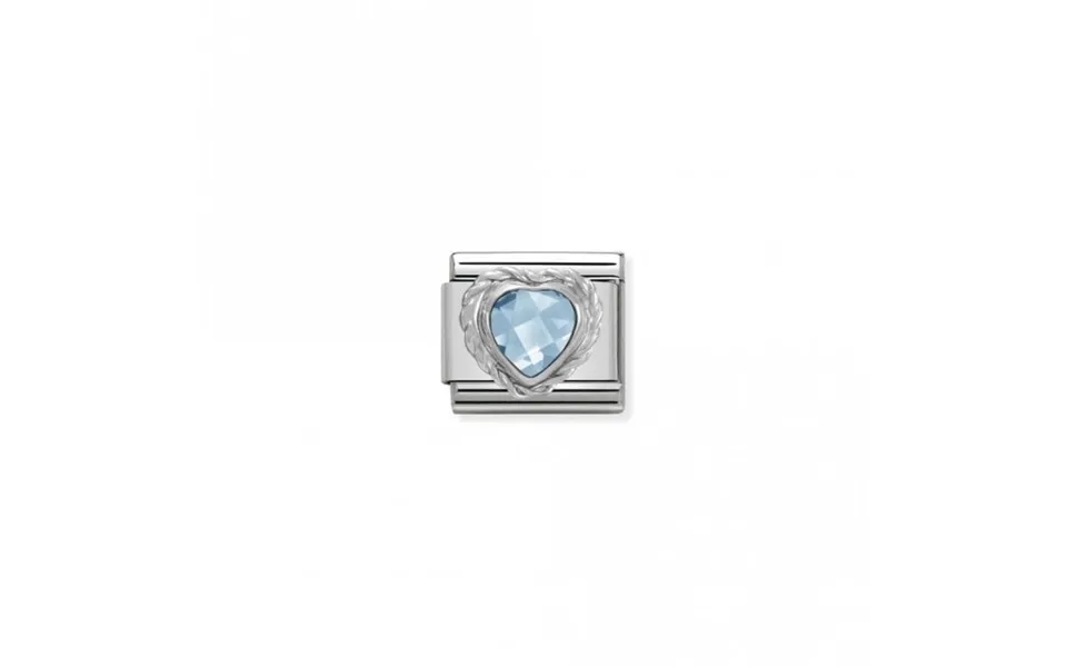 Classic Silver Cz Facetted Light Blue Heart Love & Hearts Charms