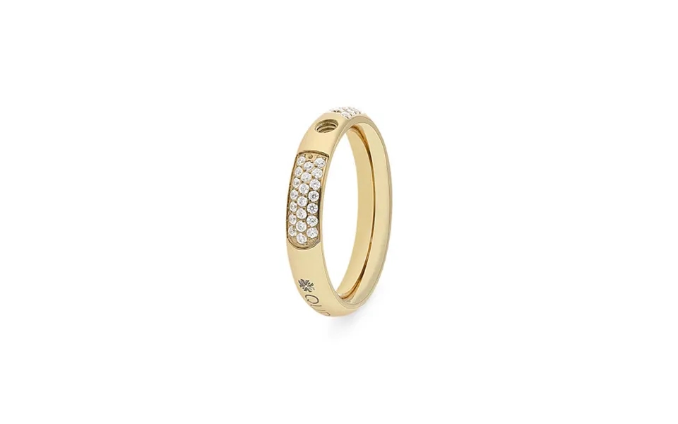 Deluxe Slim Gold And Clear Crystal Ring - Size 52