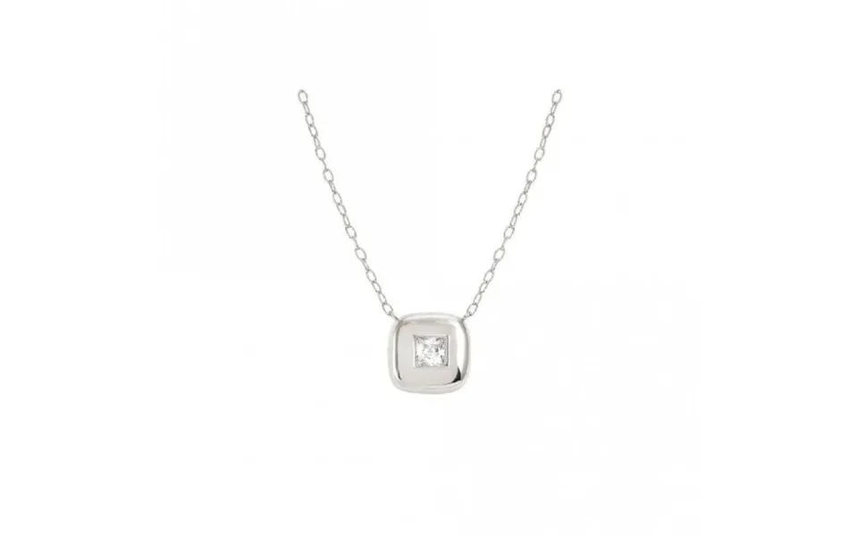 Domina Square Necklace In Silver And Cz