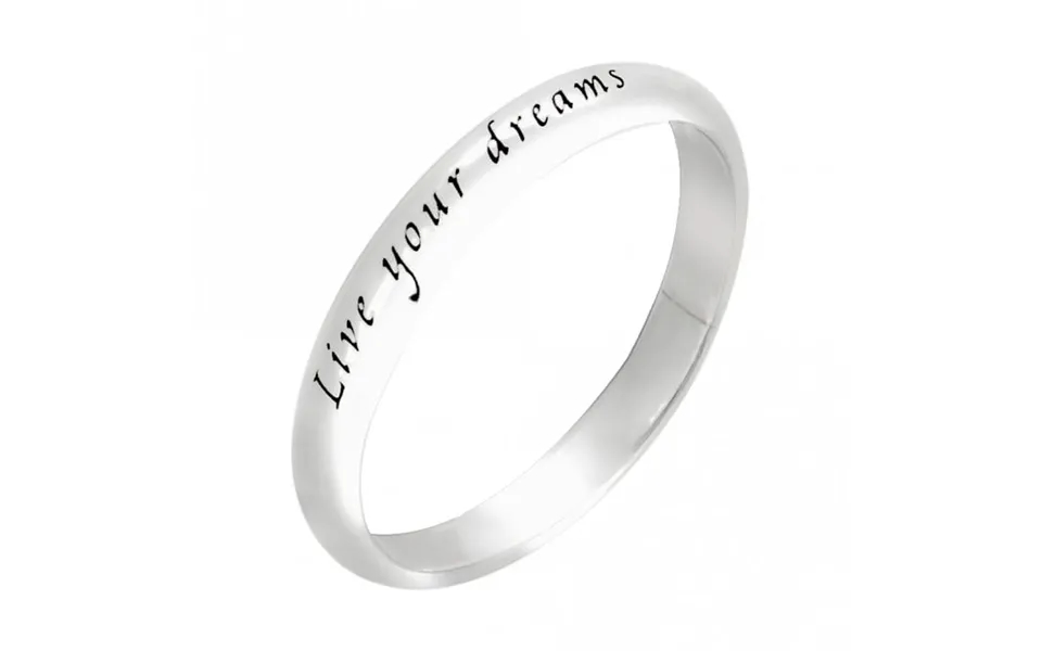 Engraved Silver Live Your Dreams Ring - Size 56