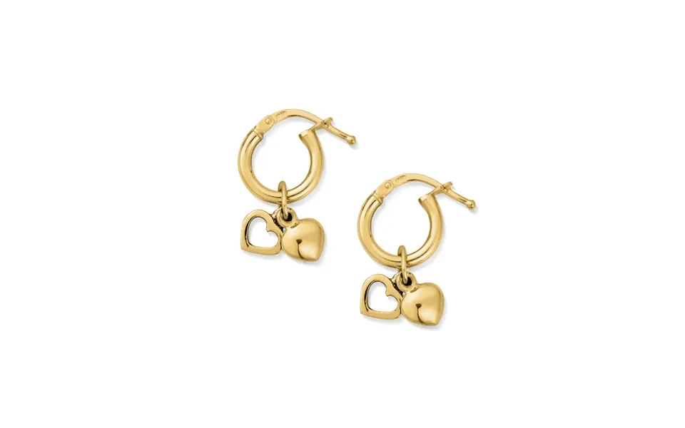 Gold Double Heart Small Hoop Earrings