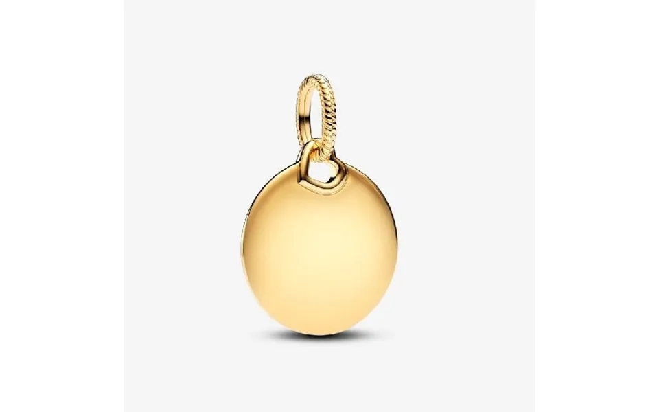 Gold Engravable Round Tag Dangle Charms