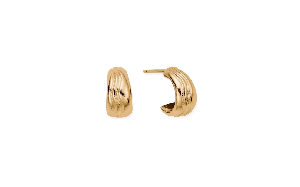 Gold Waves Huggie Hoop Earrings