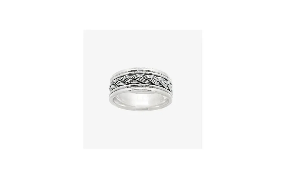 Grace & Co Oxidised Silver Blackened Weave Ring - Size 64