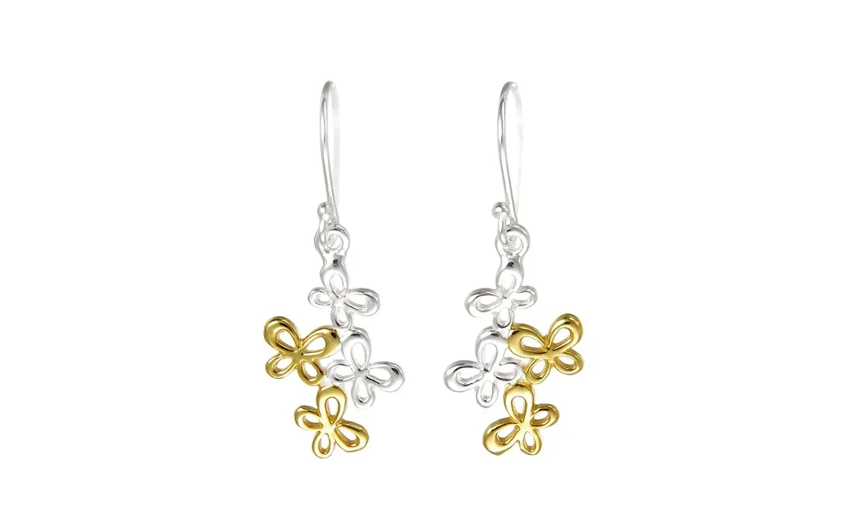 Grace Silver & Gold Tumbling Butterflies Drop Earrings