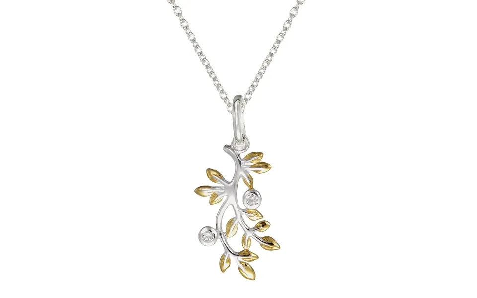 Grace Silver Leaf Pendant Necklace With Gold