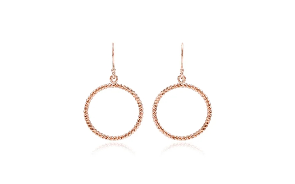 Grace Silver Twisted Rope Circular Drop Earrings With Rose Gold