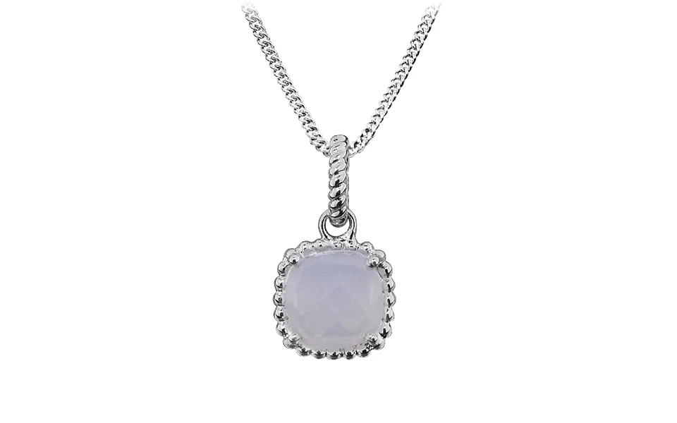 Grace Silver & White Chalcedony Square Pendant Necklace