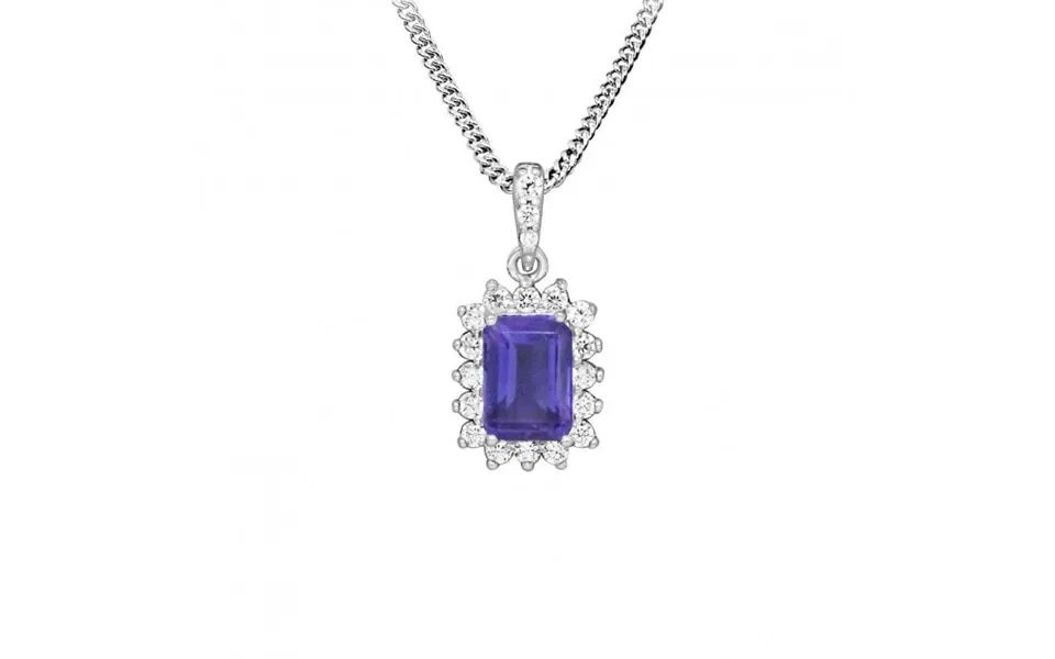Hope Square Purple Amethyst Pendant Necklace