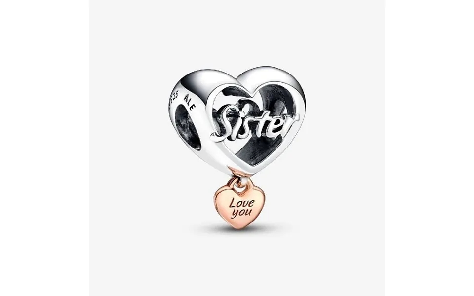 Love You Sister Heart Charms