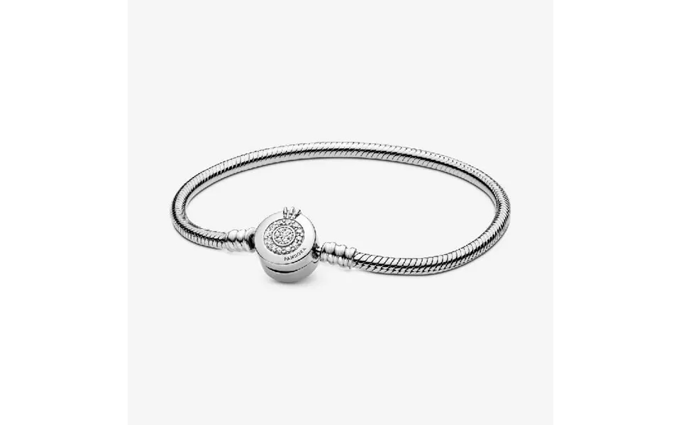 Moments Sparkling Crown O Snake Chain Bracelet - 21cm