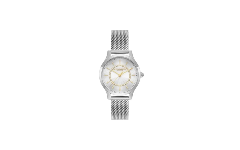Olivia Burton Classic 30mm Wonderlust White & Silver Mesh Watch