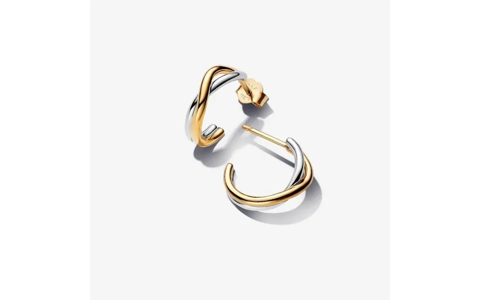 Organically Shaped Two-tone Open Hoop Earrings