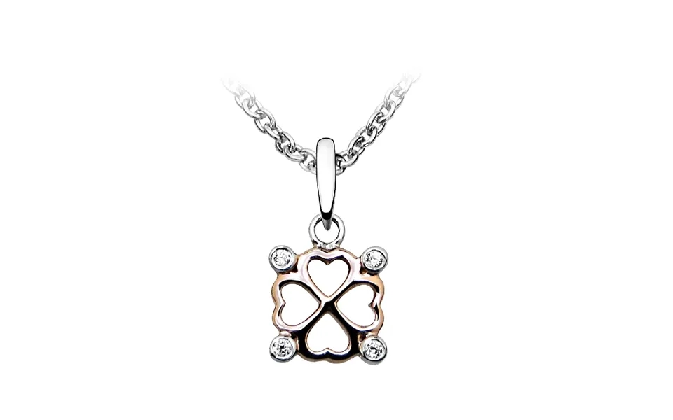 Rose Gold Vermeil - Silver & Cz Clover Pendant Necklace