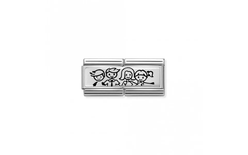 Silver And Enamel Double Boy And Girl With Family Friends & Family Charms