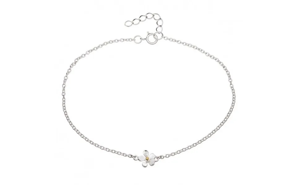 Silver & Gold 7.5mm Daisy Single Flower Bracelet