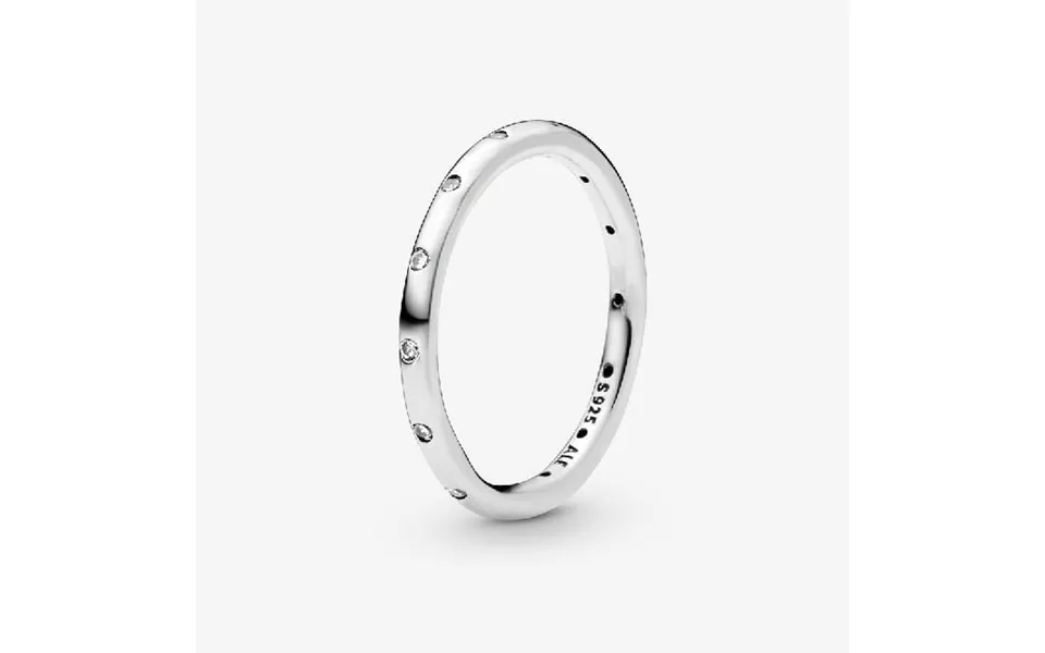 Simple Sparkling Band Ring - Size 54