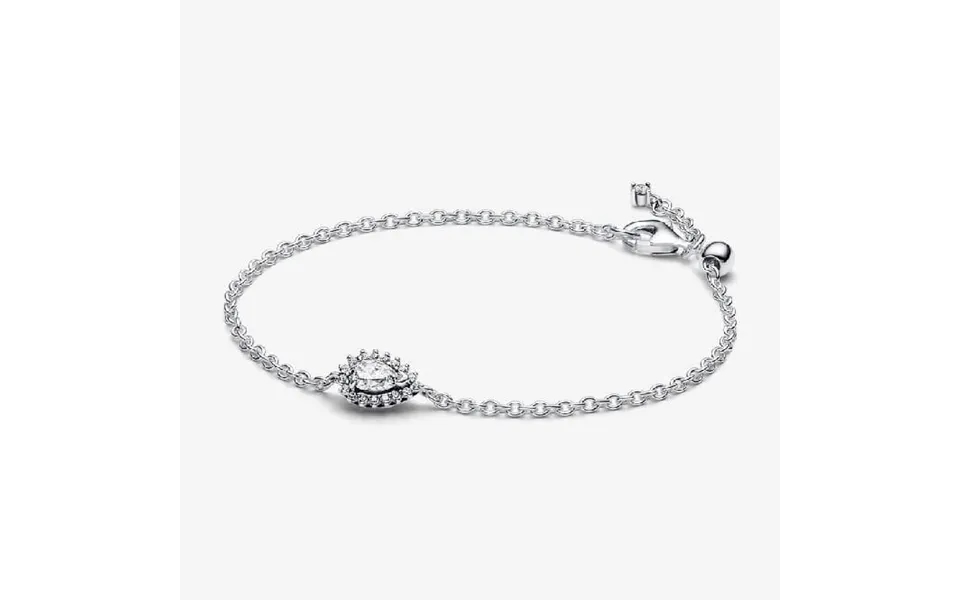 Sparkling Pear Halo Chain Bracelet - 18cm