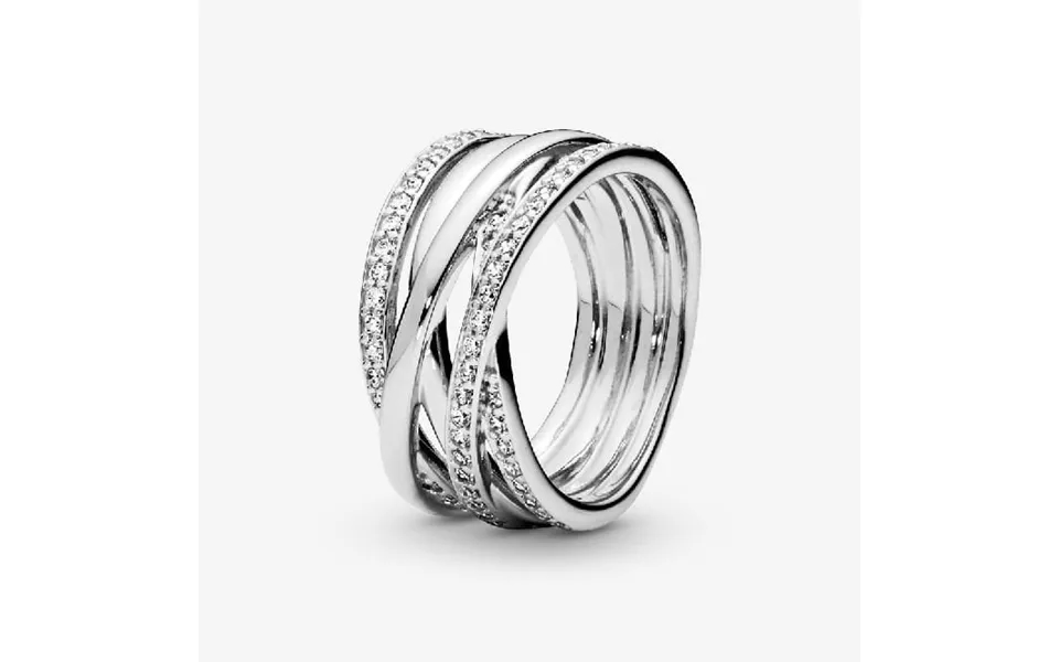 Sparkling & Polished Lines Ring - Size 48