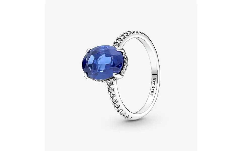 Sparkling Statement Blue Halo Ring - Size 52