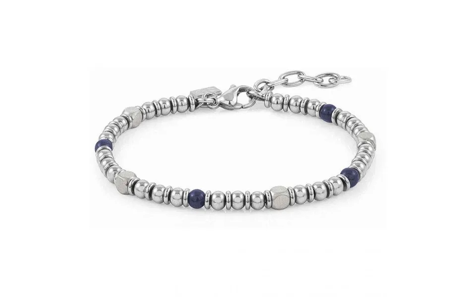 Steel And Blue Agate Bead Bracelet