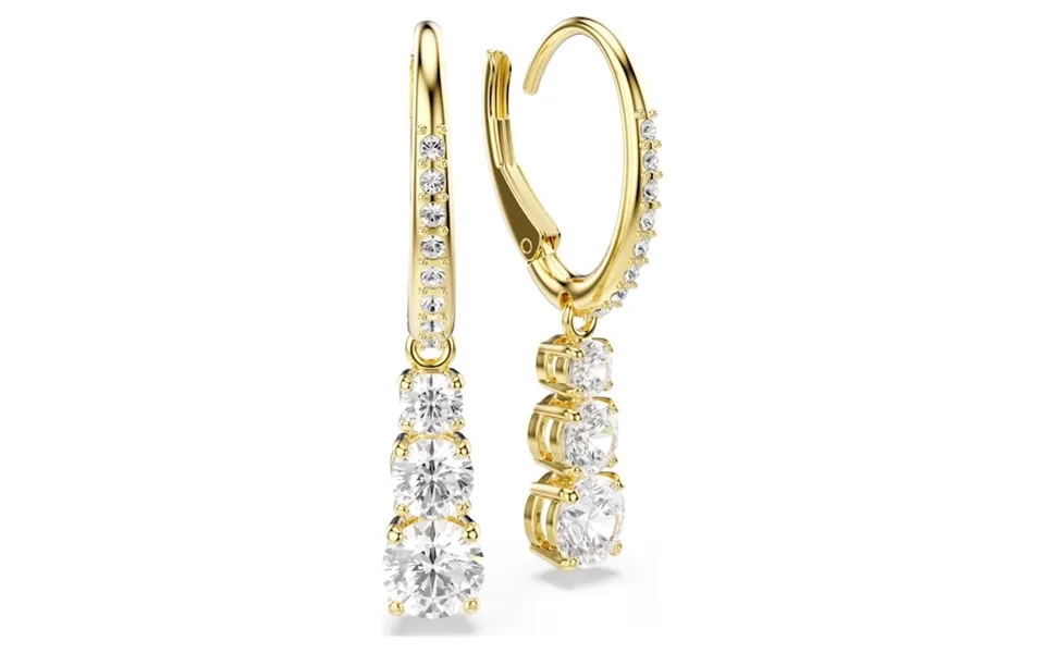 Stilla Attract Hoop Earrings With Round-cut White Crystal In Gold