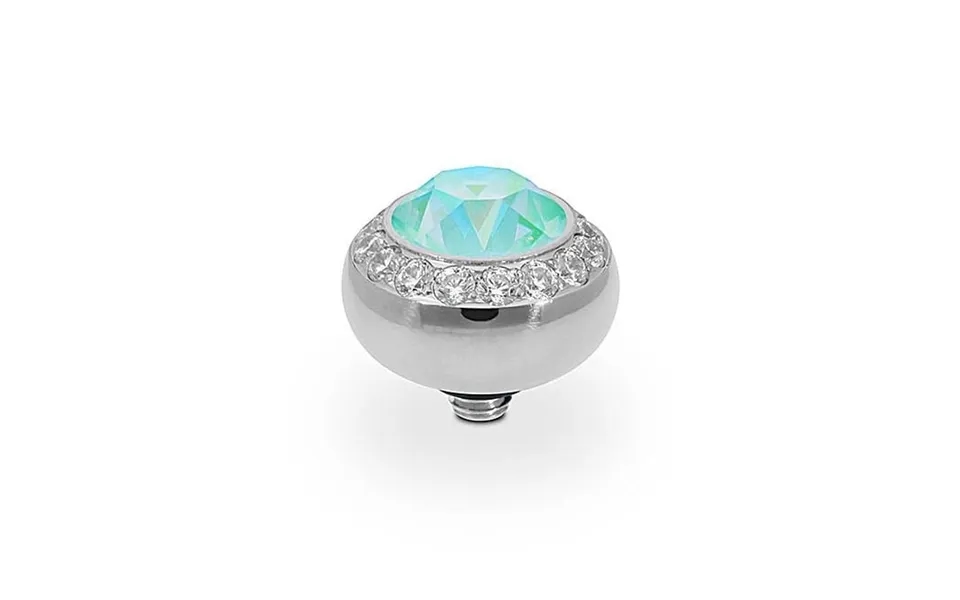 Tondo Deluxe Silver And Silky Sage Delite Ring Gem Top - 10mm