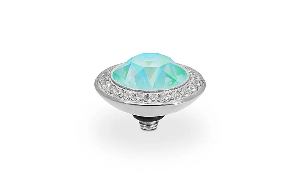 Tondo Deluxe Silver And Silky Sage Delite Ring Gem Top - 13mm