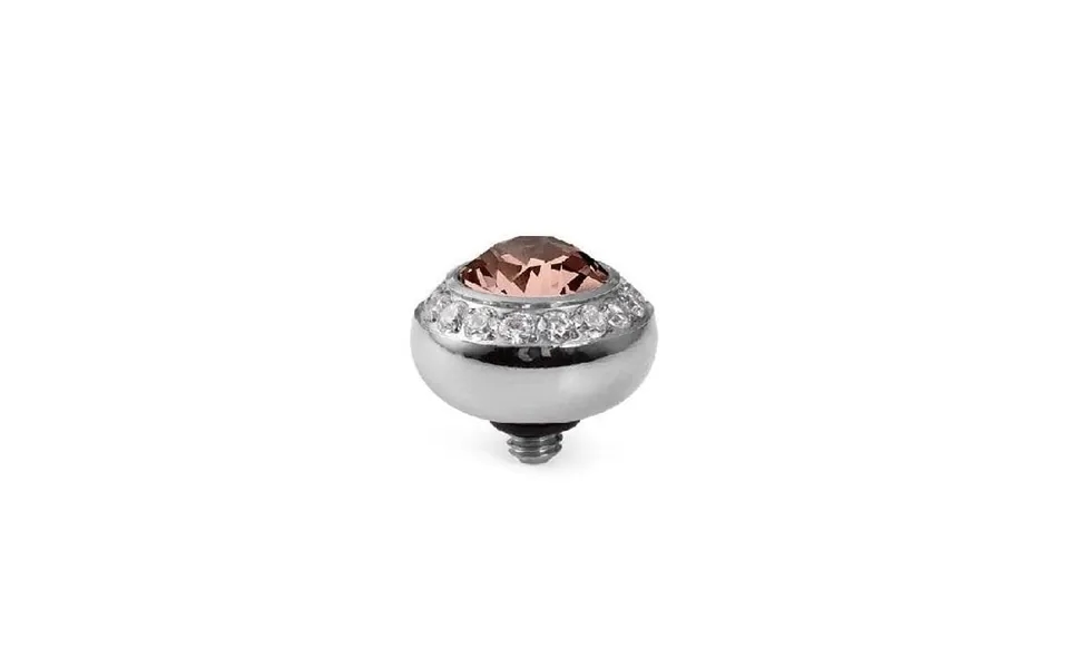 Tondo Deluxe Silver And Vintage Rose Ring Gem Top - 10mm