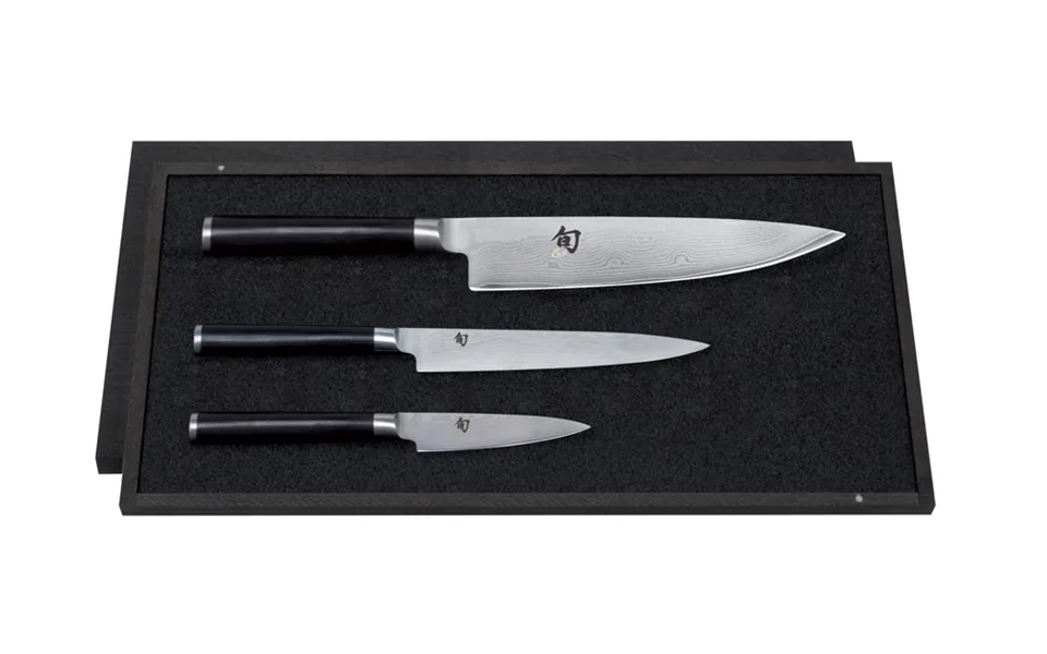 Kai Shun Knife Set - 8.5cm Office Knife, 15cm Utility Knife, 20cm Chefs Knife Kai-dms-300