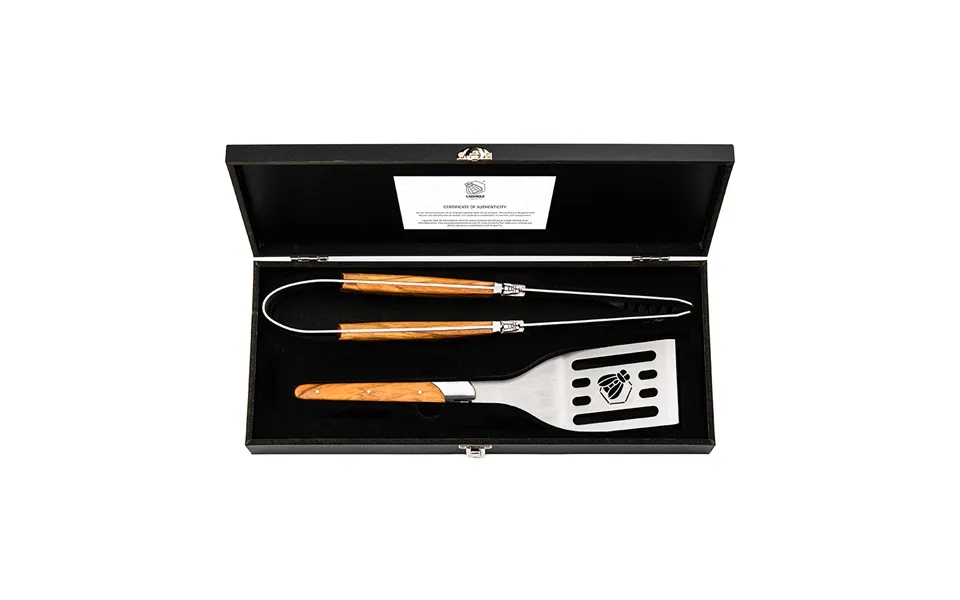 Laguiole Style De Vie Luxury Bbq 2 Piece Set Olive Wood