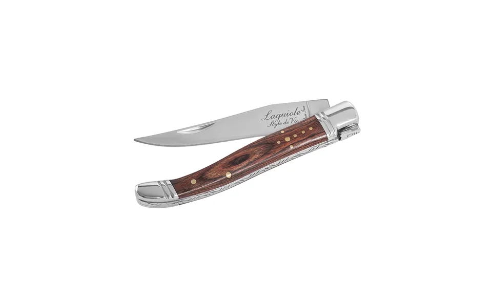 Laguiole Style De Vie Luxury Pocket Knife Rose With Sharpener And Leather Cover