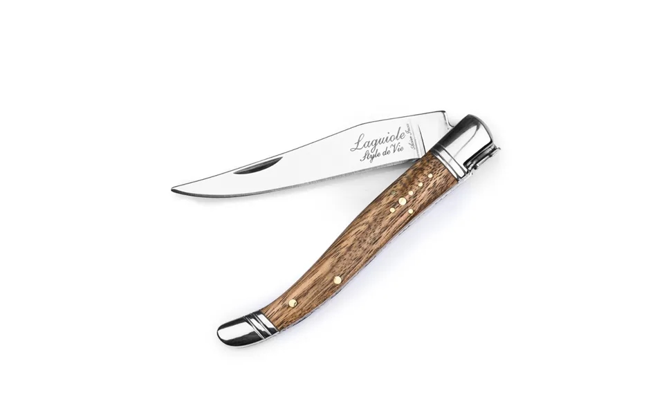 Laguiole Style De Vie Luxury Pocket Knife Zebrano Wood With Sharpener And Cover