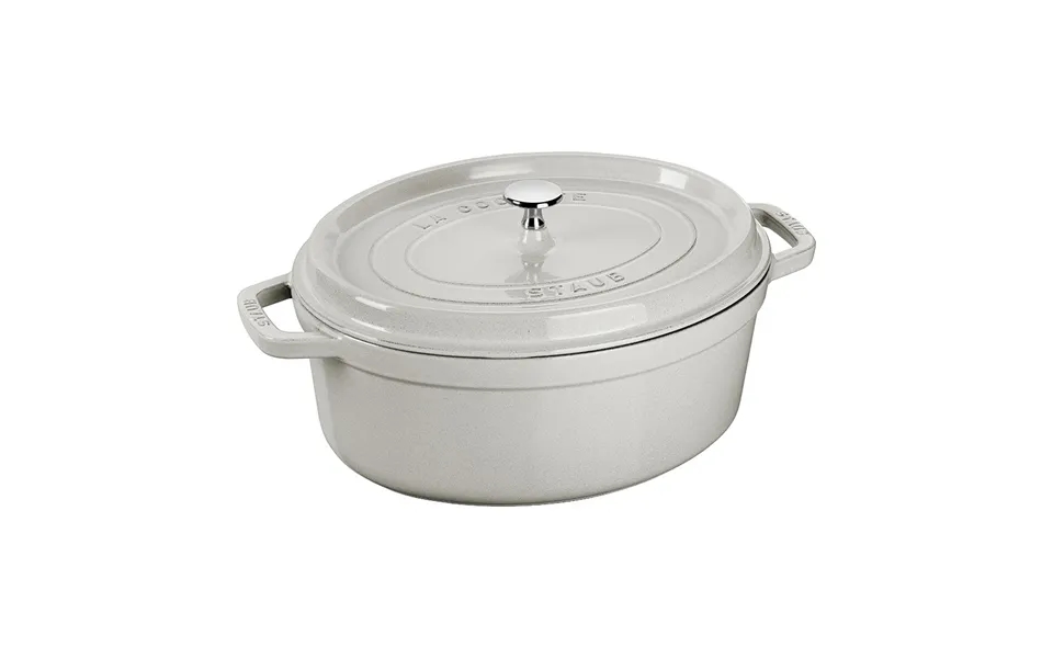 Staub Cast Iron Cocotte Oval 37cm White Truffle 40501-447-0