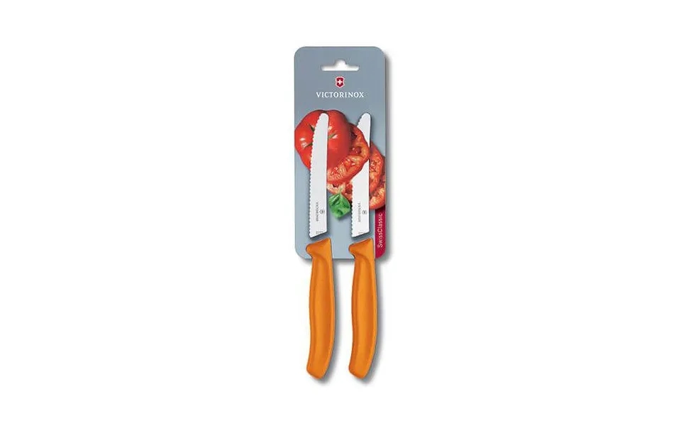 Victorinox Swiss Classic 2 X 11cm Tomato Utility Knife Set Orange 67836l119b