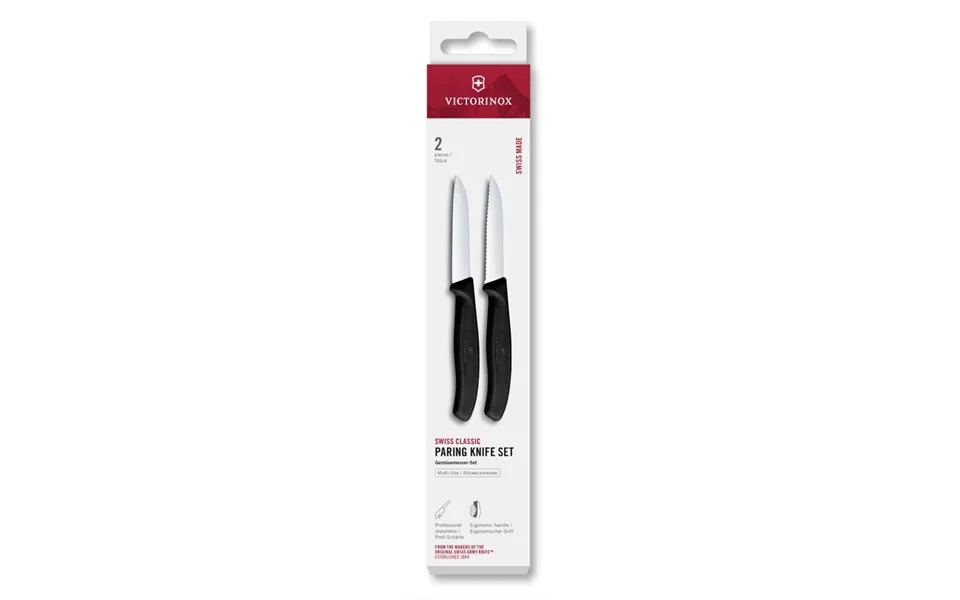 Victorinox Swiss Classic 8cm Paring Knife 2 Piece Set - Black
